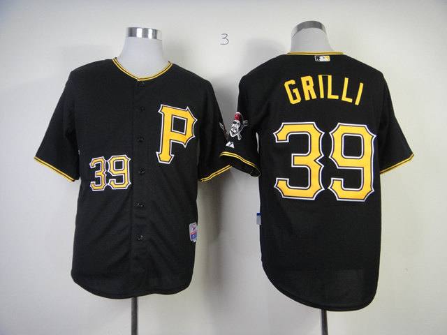 Men Pittsburgh Pirates 39 Grilli Black MLB Jerseys